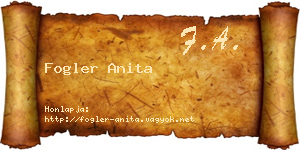 Fogler Anita névjegykártya