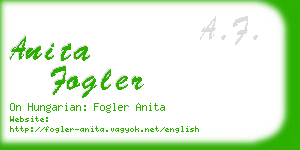 anita fogler business card